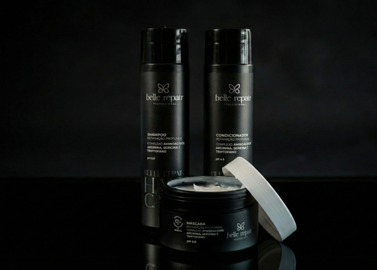 Shampoo, Condicionador e Mascara Belle Repair
