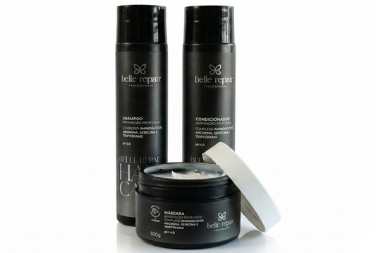 Shampoo, Condicionador e Mascara Belle Repair